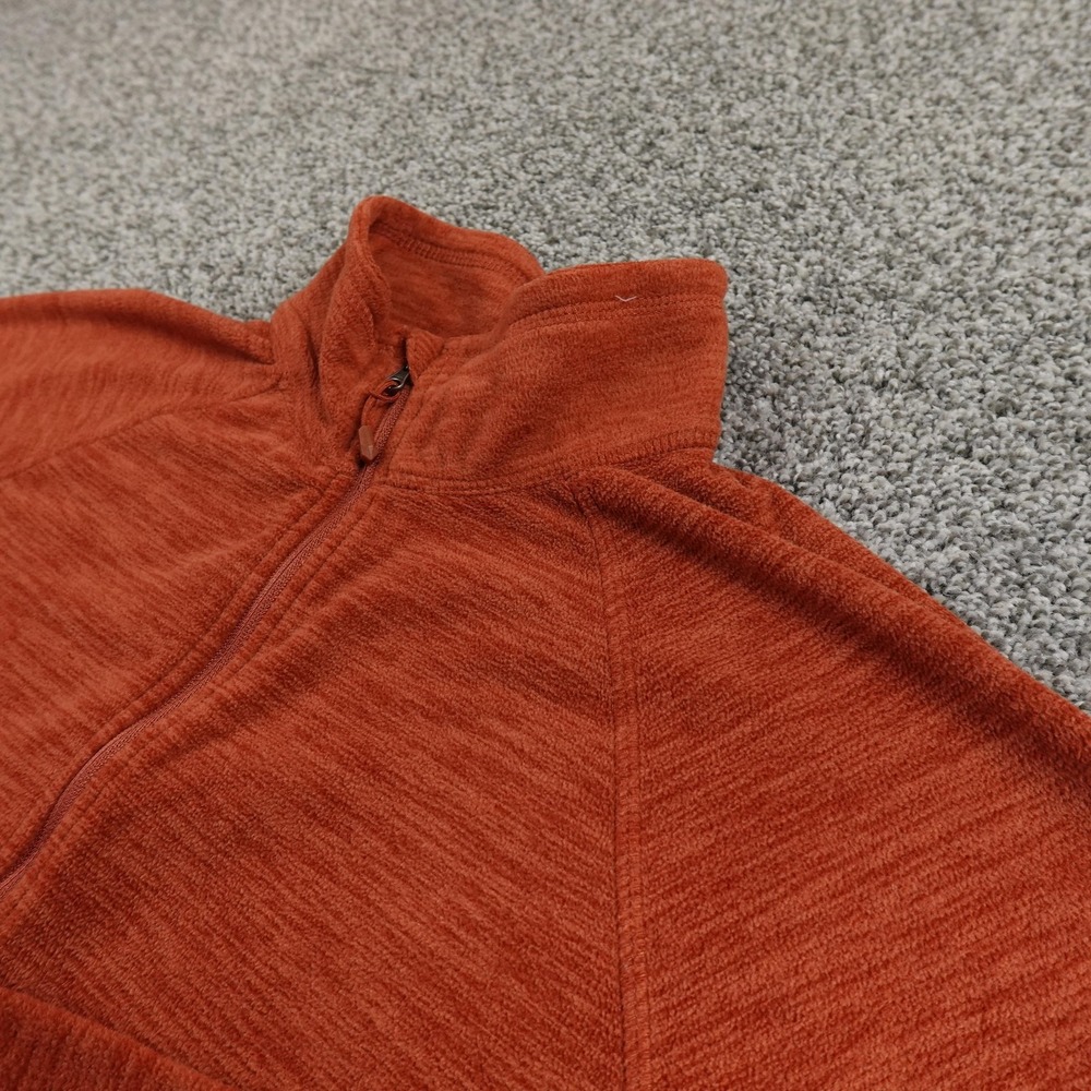 Eddie Bauer Sweater Womens S Orange Fleece Pullover 1/2 Zip Outdoor Hiking Trail
